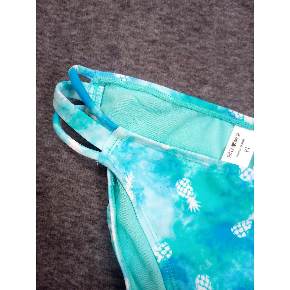 NWT Arizona Women Size M Blue Tie Dye Pineapple Hipster Bikini Swim Bottoms - Picture 3 of 7